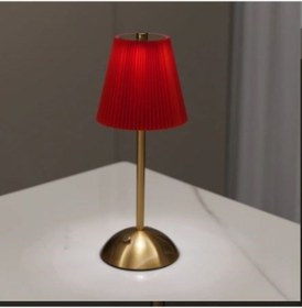 Resim Morponi Luna Plise Gold Abajur Şarj Edilebilir Kırmızı Kırmızı 