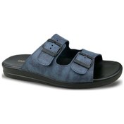 Resim Ceyo Erkek Çift Kemerli Rahat Terlik Grande-5 Lacivert 