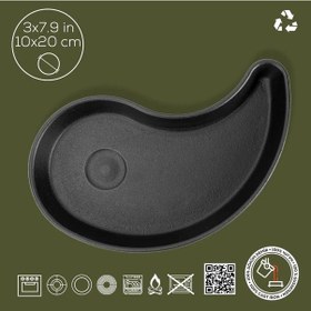 Resim Lava Fajita Tabağı Damla Form Siyah Mat 10 X 20 Cm Siyah 