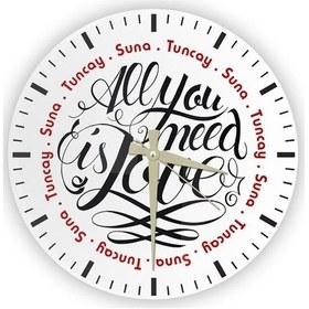 Resim Kişiye Özel Cam Duvar Saati 27 Cm. - 006 Çok Renkli 