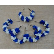 Resim FREE Kına Seti Saks Mavisi Ve Krem Çiçekli Süslü Tef Süslü Taç Ve Süslü Bileklik – Kına Eğlence Aksesuarı 