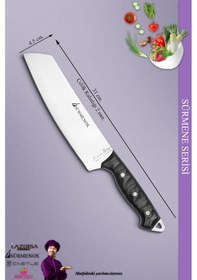 Resim Sürmene Serisi Santoku Mutfak Şef Bıçak Et Ekmek Sebze Salata Şef Bıçağı Siyah Mft-113 Siyah 