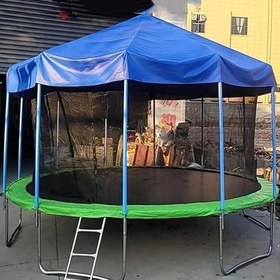 Resim Trambolin Gölgelik Örtüsü | Trambolin Çatısı | Dayanıklı Rüzgar Geçirmez Kubbeli Koruma Bahçe Açık Hava Çocuklar İçin Yağmur Ve Kış Kullanım 