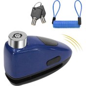 Resim Wezone Usb Şarjlı Bisiklet Ve Motosiklet İçin Disk Fren Alarm Kilit - Mavi Gümüş 