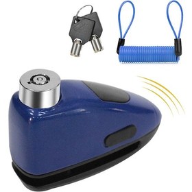 Resim Wezone Usb Şarjlı Bisiklet Ve Motosiklet İçin Disk Fren Alarm Kilit - Mavi Gümüş 