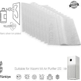 Resim Xiaomi 10 Adet Air Purifier 2s Ekstra Nano Gümüş Iyonlu Elekrostatik Toz Tutucu Beyaz Ön Filtre 