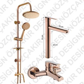 Resim özçakır New Bronz 3 Lü Banyo Seti 