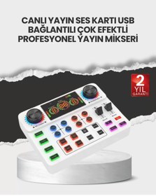 Resim ENSAR GİYİM Çok Efektli Canlı Yayın Ses Mikseri Usb Ve Kablosuz Uyumlu 