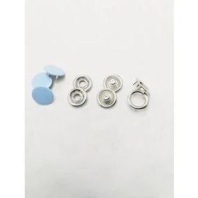 Resim Klinkshop 15 mm Mavi Boyalı Kapaklı Klikıt Çıtçıt Malzeme Paketi - 25 Adet (takım) 