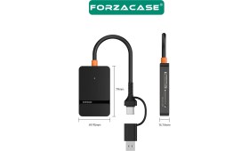 Resim Forzacase 8in1 Usb-C + USB 8 Port Ms Cf Tf Sd Dhc Sdxc Kamera Kart Tak Çalıştır Kart Okuyucu - FC874 