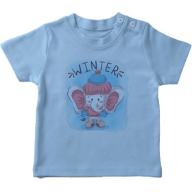 Resim Angemiel Baby Kış Mevsimindeki Fil Erkek Bebek Tişört Mavi B0602MDBBKETSRT 