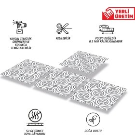 Resim Kendinden Yapışkanlı Mutfak Kaplama Geometrik 030 Desenli Pvc Karo 30X30 cm (33 Adet) 3m2 