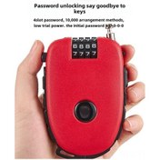 Resim Dianziye Kırmızı 4 Haneli Kilitli Genişleyebilir Çelik Tel Motosiklet Kaskı Kilidi - Elektrikli Bisiklet Ve Bagaj İçin Anti Hırsızlık Koruma C32 Tipi 