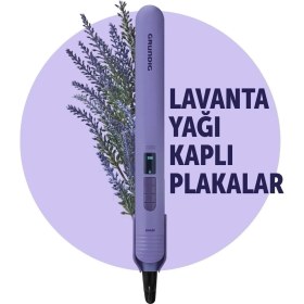 Resim Grundig Lavanta Yağlı Kaplı Iyonik Saç Düzleştirici - Parlak ve Pürüzsüz Görünüm 