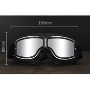 Resim Vintage Motosiklet Gözlükleri Siyah Deri Pilot Gözlükleri Kasklar İçin A 