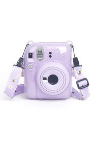 Resim Fujifilm Instax mini 12 Lila Fotoğraf Makinesi-20'li Film-Kıskaçlı Resim Standı ve Simli Pleksi Kılıf Seti 