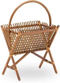 Resim Bambu Gazetelik – Doğal Rattan Görünümlü Dergilik, Şık & Dayanıklı Gazete Tutucu, Salon – Ofis – Balkon – Kış Bahçesi için Dekoratif Bambu Gazetelik 