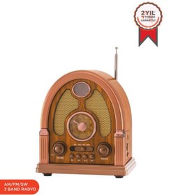 Resim Torima D-58 Ahşap Nostalji Radyo Kablosuz Bluetooth Hoparlör 