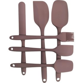 Resim 6lı Yanmaz Yapışmaz Isıya Dayanıklı Mutfak Pasta Slikon Yumurta Fırçası Kaşık Bıçak Spatula Seti 