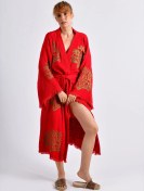 Resim Kırmızı Ethereal Coral Kimono Çok Renkli 