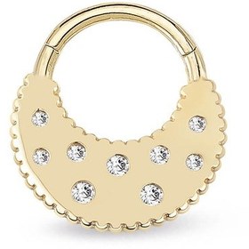 Resim Lilarote Tırtıklı Taşlı Altın Helix Piercing 