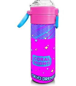 Resim Coral High Kids Mor Pembe Mavi K-popdesenli Pipetli Ve Direkt İçim Çelik Termos 500 Ml 31831 Mor - Lila 