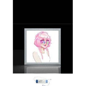 Resim Gökyüzü Panel Relax Girl-Genç Odası LED Aydınlatma Avize- 60W Modern Tasarım 60 x 60 -Beyaz Işık-Tavan Lambası 