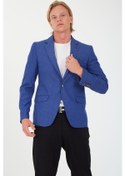 Resim Sposo 5110 Dar Kalıp Yarım Astarlı İndigo Erkek Blazer Ceket İndigo 