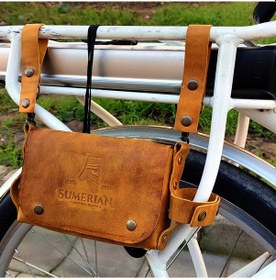 Resim Sumerian Leather Craft Deri Bisiklet Çantası Cat Sarısı 