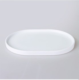 Resim Victoria Oval Tepsi Büyük Beyaz 