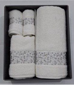 Resim Özdilek Daniela Beyaz Duş Seti/misafir Seti/havlu Seti Gri 
