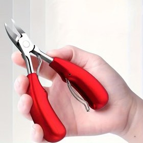 Resim 1 adet Modern Paslanmaz Çelik Kartal Gagası Hassas Ayak Tırnak Makası Kırmızı Silikon Tutamak - Koku Yok, Konkav Bıçak ile Kolay Tırnak Kesme 