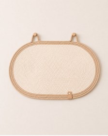 Resim Naspar %100 Organik Jut İp Dikişli Kedi Tırmalama Matı | Doğal, Sökülmez, Evcil Hayvan Dostu (50x30 cm) 