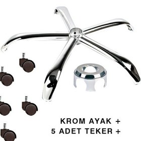 Resim Depolife Metal Yıldız Ayak Bilgisayar Müdür Koltuğu Ayak 