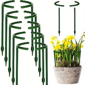 Resim 12 Adet, Bitki Desteği Bahçe Çiçek Destekleri Dayanıklı Plastik Bitki Desteği Yığını Daha Güçlü Çiçekler Ve Seralar Için Temel Sera Aksesuarları 