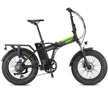 Resim Kron Loop Discovery 20\ Jant Fat Bike 7 Vites Elektrikli Katlanır Bisiklet Siyah Sarı 