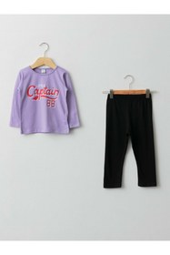 Resim LC Waikiki Bisiklet Yaka Uzun Kol Baskılı Erkek Bebek Pijama Takımı 