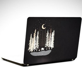 Resim Ay ve Ağaçlar Laptop Sticker 10 İnch (25X19CM) 