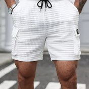 Resim Erkekler için Lacivert Elastik Bel Rahat Şortlar - İpli ve Cepli, Nefes Alabilen Polyester, Orta Boy Tasarım Basketbol, Açık Hava Sporları & Sokak Giyimi İçin, Basketbol Şortları, Sportif Sokak Stili, Konforlu Kalıp 