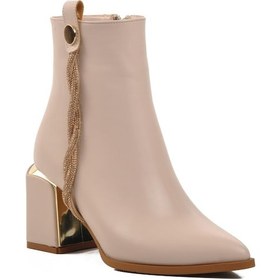 Resim Ayakmod 248027 Bej İçi Polarlı Kadın Topuklu Bot 001 