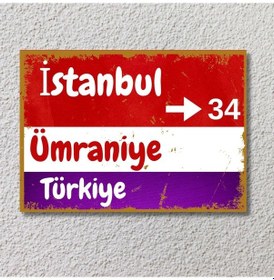 Resim Kişiye Özel Retro Sokak Tabelası Ahşap Poster 