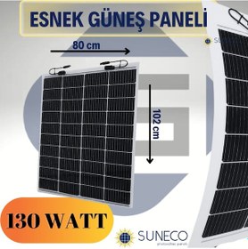 Resim 130 Watt Yarı Esnek Güneş Paneli Half Cut Monokristal Solar Güneş Paneli 205w 