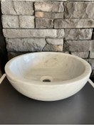 Resim Polen Stone Gri Mermer Çanak Lavabo 40x12x35 