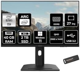 Resim MSI Modern AM273QP AI Ultra 5 125H 40GB 2TB SSD 27" WQHD 100Hz W11P All in One Bilgisayar & USB 