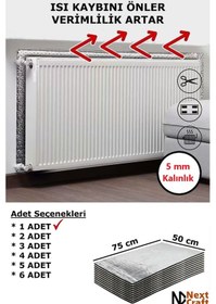 Resim Petek Arkası Isı Yalıtım Levhası 1 Adet 75x50 Cm 5 Mm Kalınlık Kalorifer Radyatör Arkası Folyo 