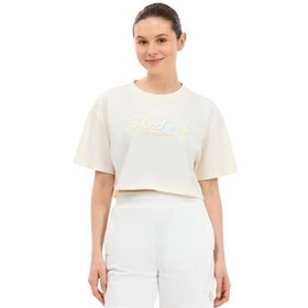 Resim Skechers W Crop Graphic Kadın T-Shirt Bej 