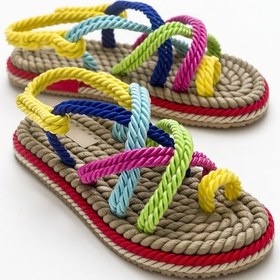 Resim Luvishoes İp Bej Multi Kadın Sandalet Bej 