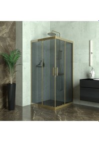 Resim Tekno Duş Bronze Vega 6mm Füme Cam Kare Duşakabin Füme 