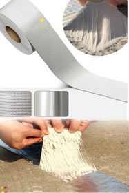 Resim Utelips 2 Metre X 10 cm Boru Fanyans Mermer Pimaş Tesisat Alüminyum Izolasyon Bandı Tamir Seti Uzun Gri Pro 