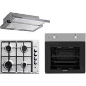 Resim KUMTEL Inox Aspiratörlü Ankastre Set 